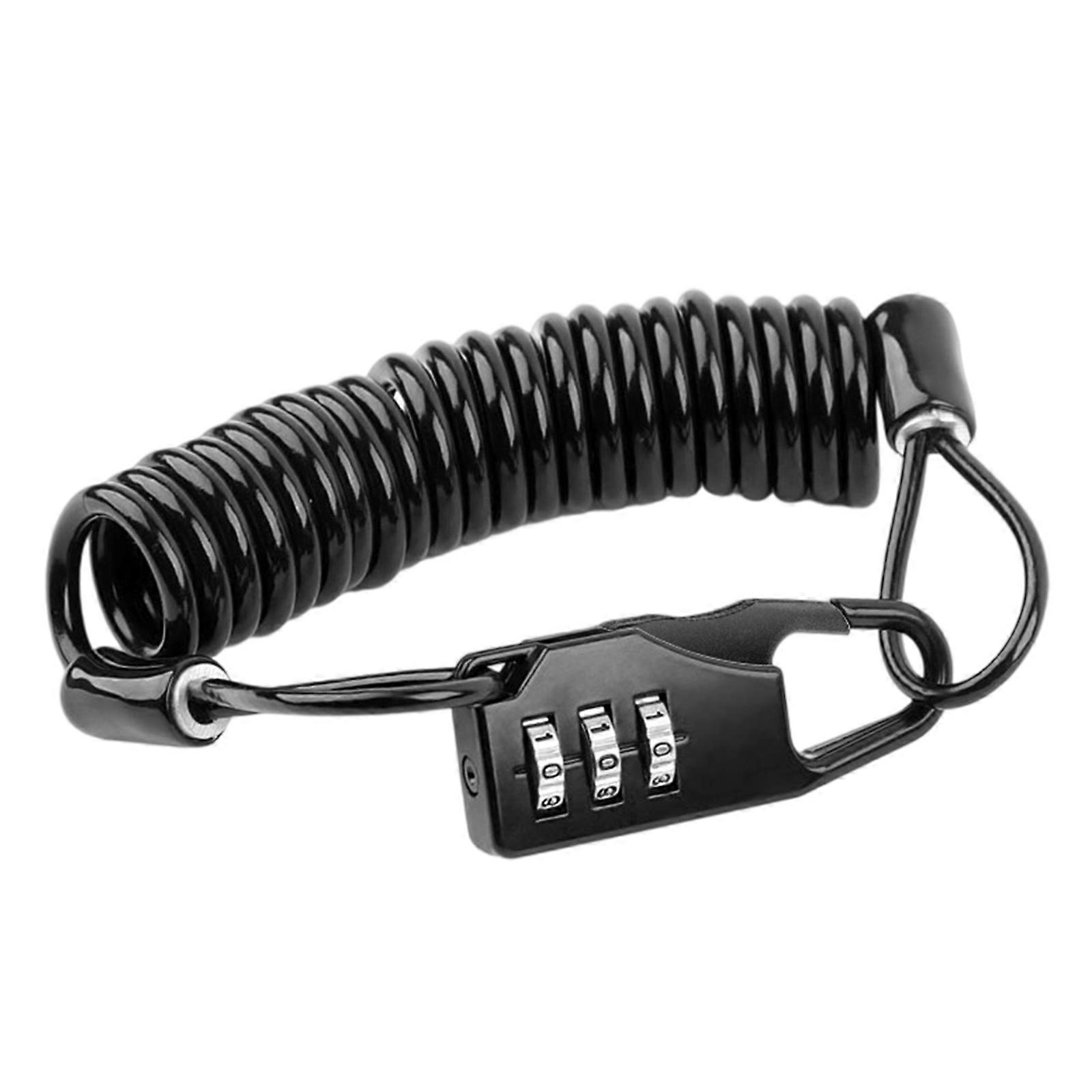 Road Bike Antitheft Helmets Cable Lock 3 Digit Combination Lock Portable Travel Luggages Lock for Scooter Motorcycle Multicolor