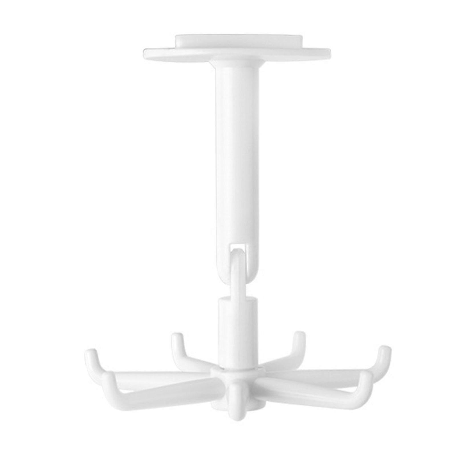 Multifunctional Explosions Hooks Rotatable Plastic Swivel Coat Hanging Hook with 7 Arms Hanger for Towels and Keys  White