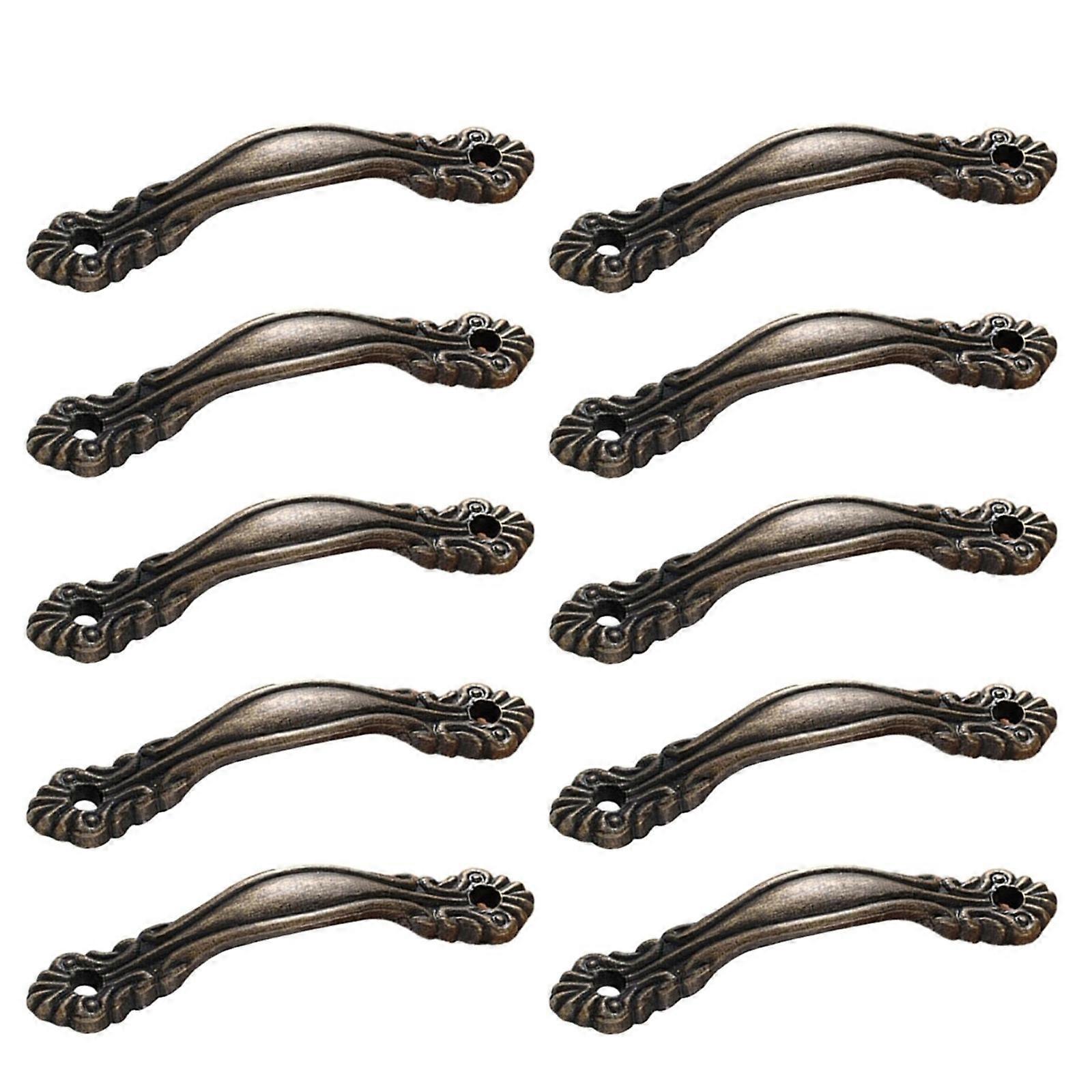 10 adet/set Vintage Çekmece Kolları Metal Çekmece Kolları Çinko Alaşım Topuzları Çekmece Kolları Şarap Kutuları & Ahşap Sandıklar için Stil Çekmeceler 65MM