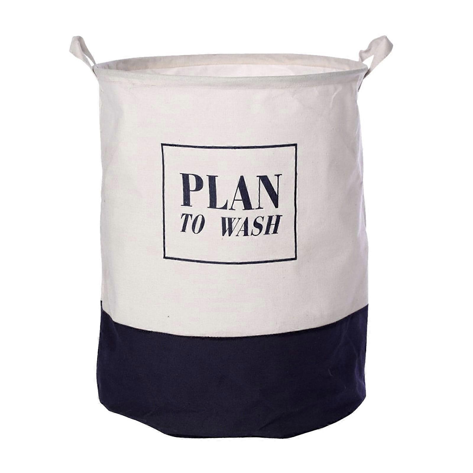 Yakbaofuo Waterproof Laundry Basket, Large Round Bucket with Long Handle, Gray Storage Basket for Clothes, Toys, Towels - Compatible with Home