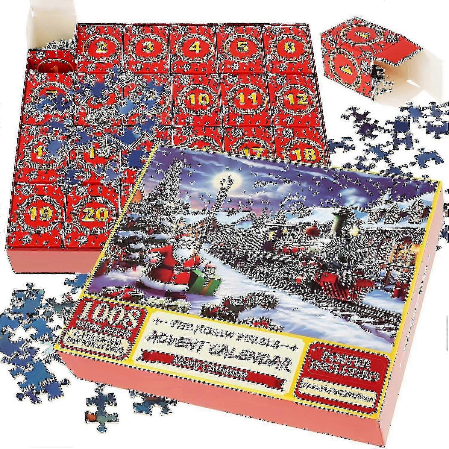 Weihnachtskalender mit Countdown für Puzzle-Fans mit 24-tägigen Überraschungsboxen
