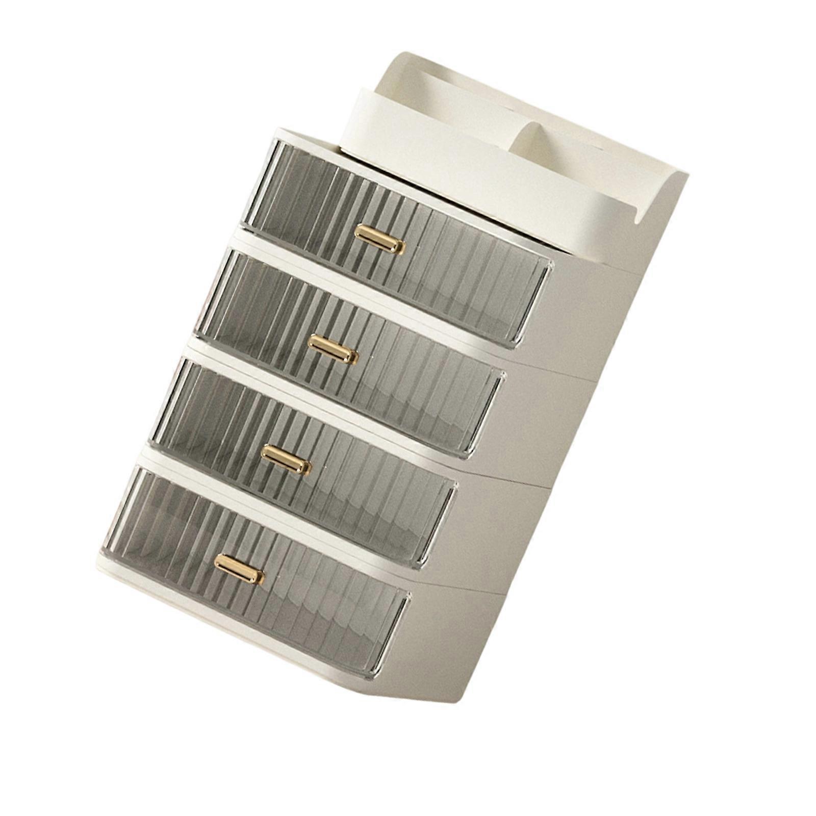 Desktop Makeup Organiser Storage Box With Clear Drawer Space Saving Stackable Cosmetics  Storage Container for Vanity Multicolor
