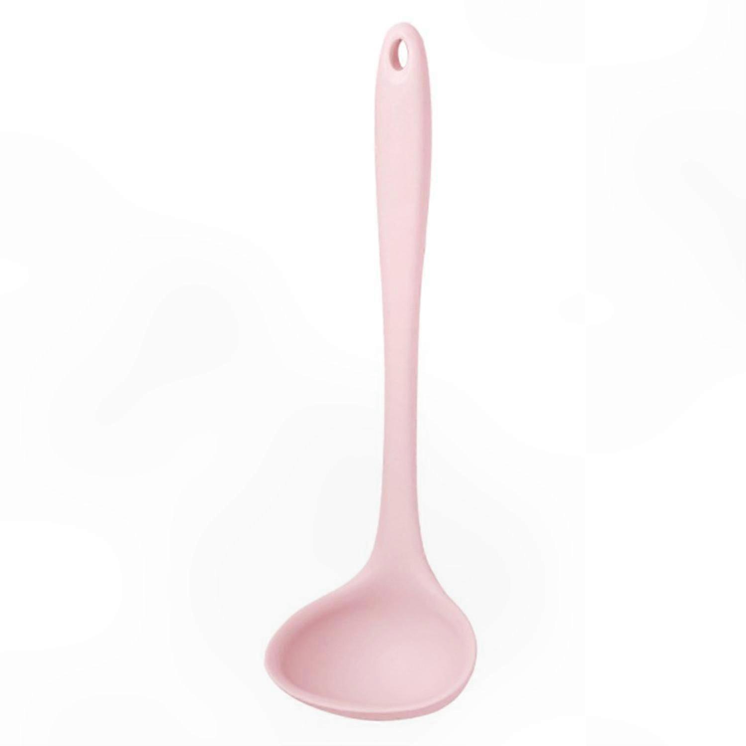 Silicone Soup Ladle Long Handle Flexible Anti-Scald Spoon