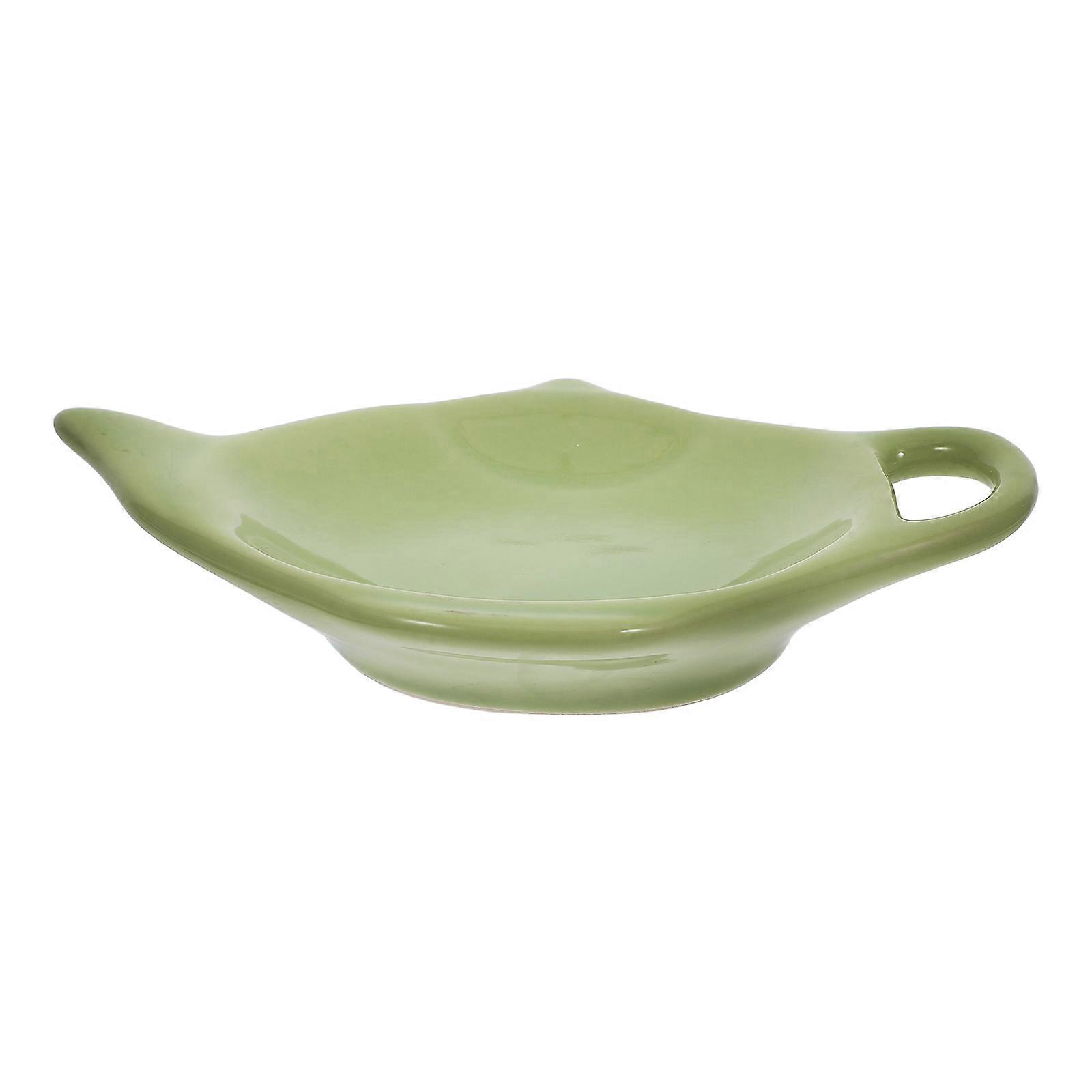 Compact Tea Holders Tea Bag Resting Saucer Elegant Style Green Color For Tea Parties 1Set