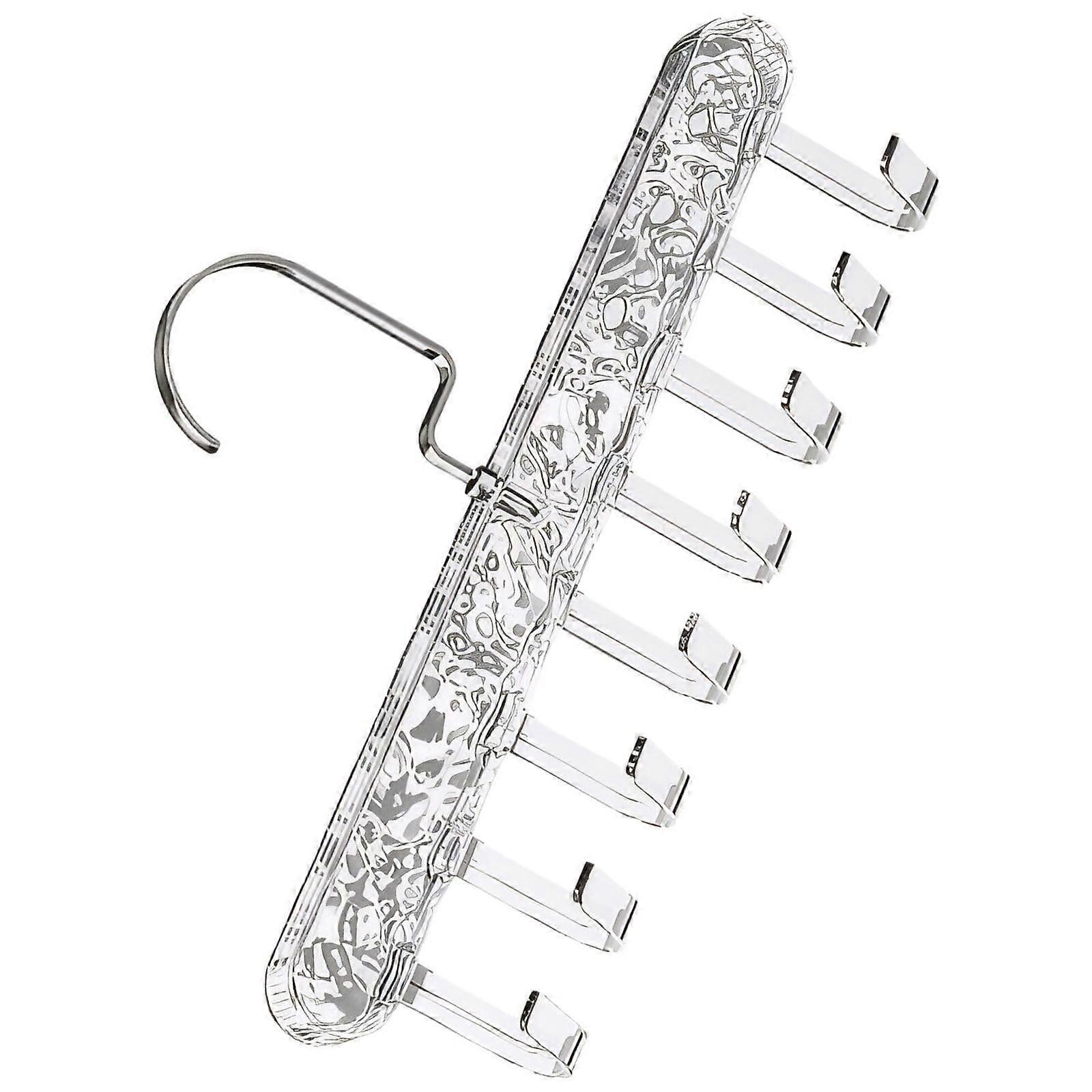 Closet Space Saving Clothes Hanger Organizer with 8 Hooks for Bras Vests Accessories Transparent