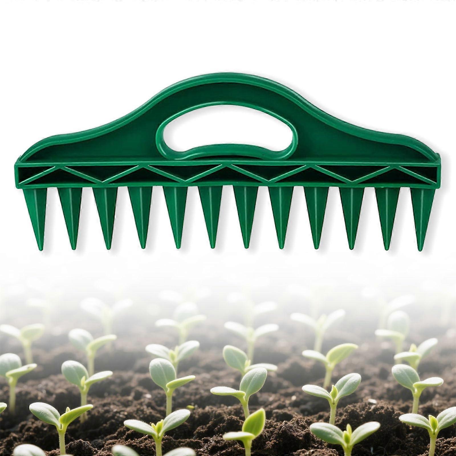 12Hole Seed Planter Tool for Raised Beds with Adjustable Depth Garden Dibber and Comfort Grip