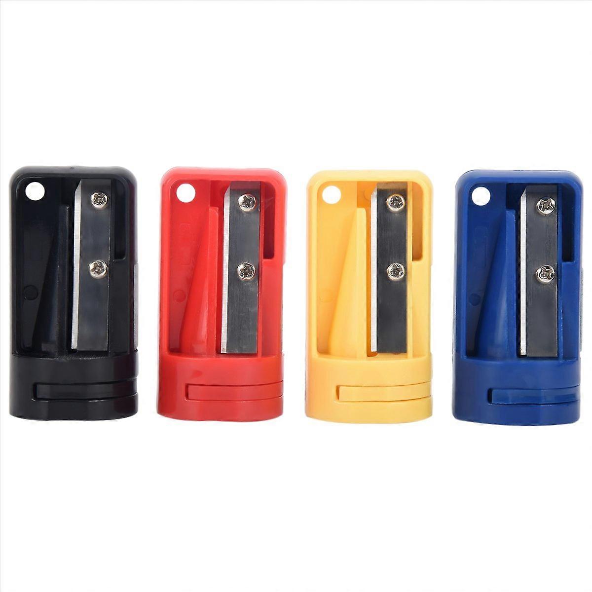 Carpenter Pencil Sharpener- 4 Pack Manual Pencil Sharpener for Flat
