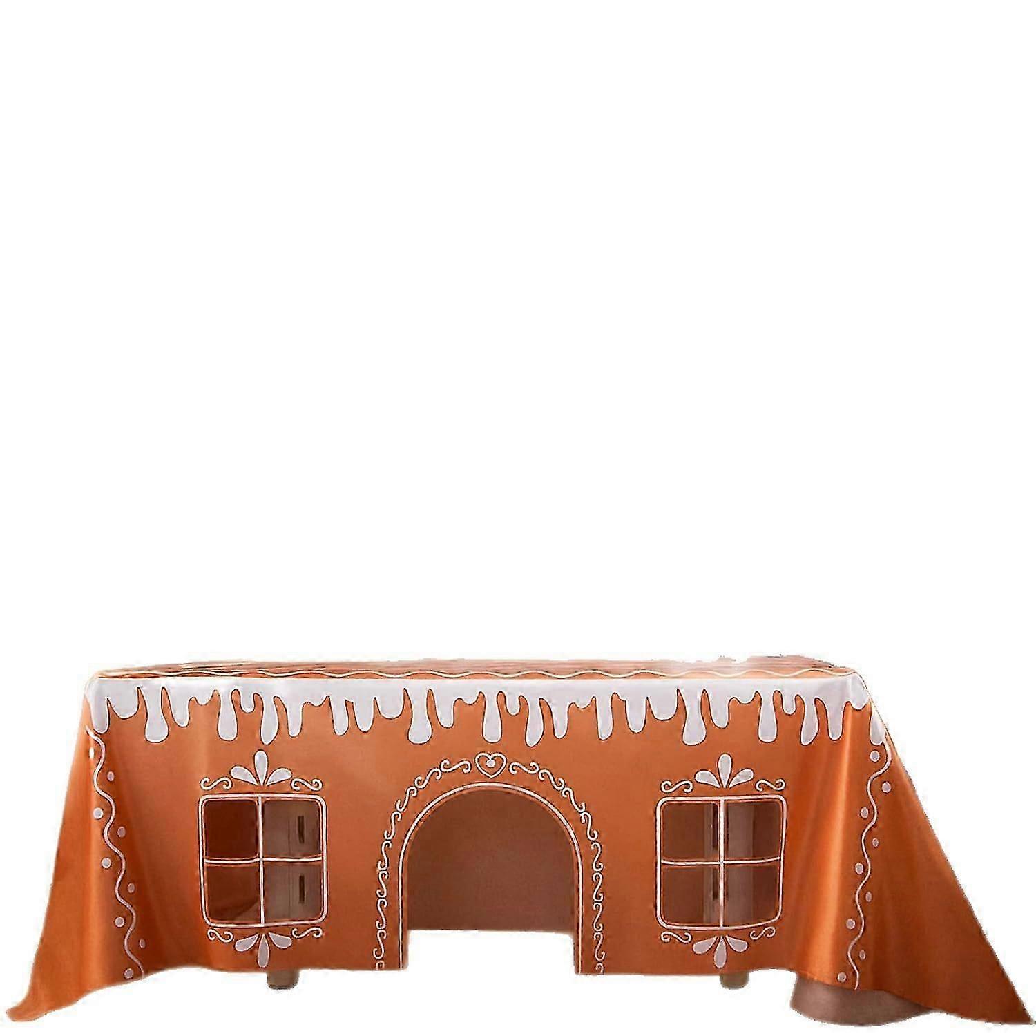 Christmas Gingerbread Playhouse Tablecloth
