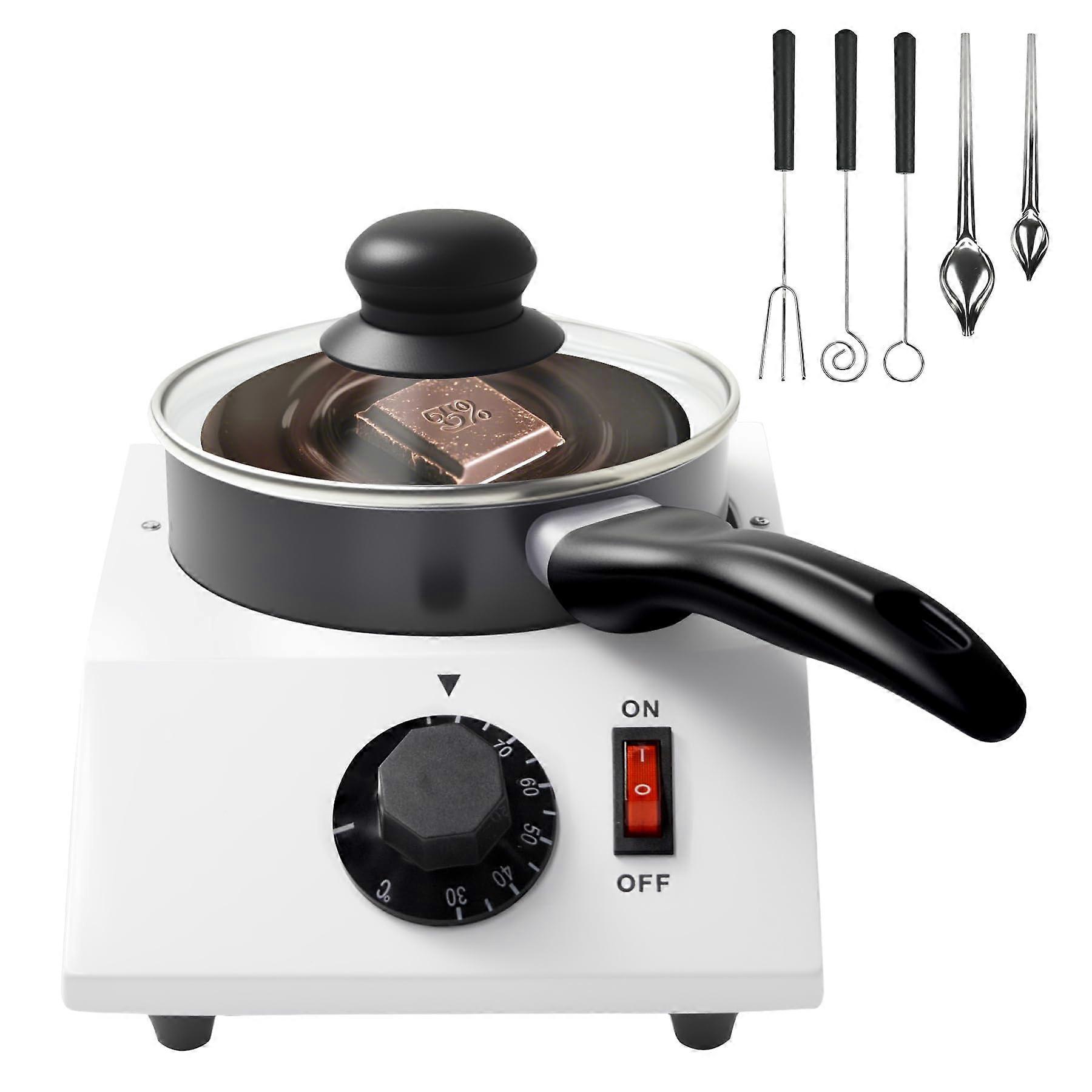 1L Electric Chocolate Melting Pot with Precise Temperature Control for Candy, Butter, Fondue