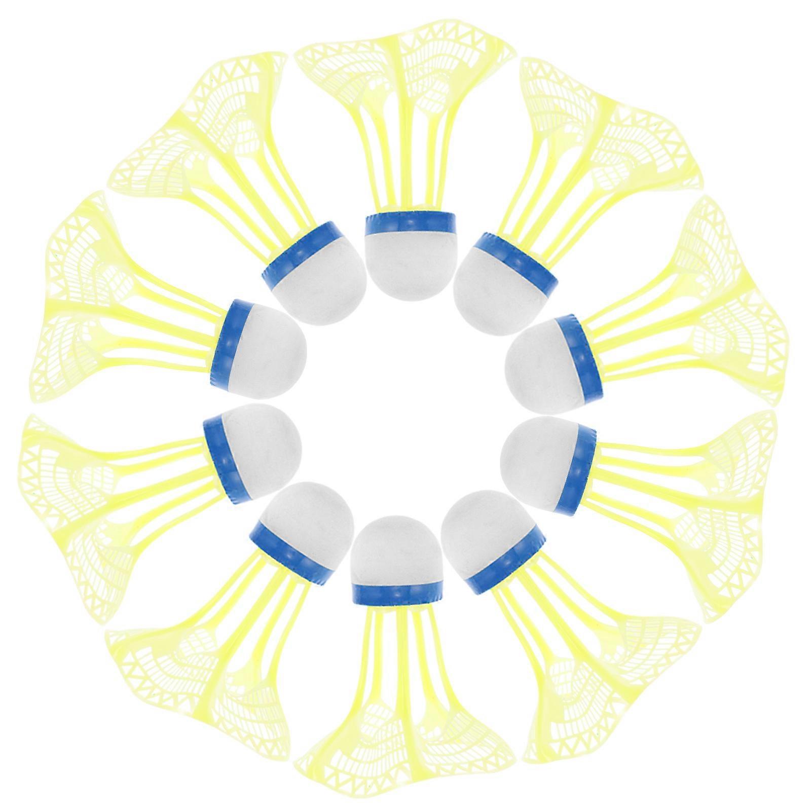 Light Green Badminton Shuttlecocks with Durable Plastic and Foam for Playing 10pcs Versatile Use