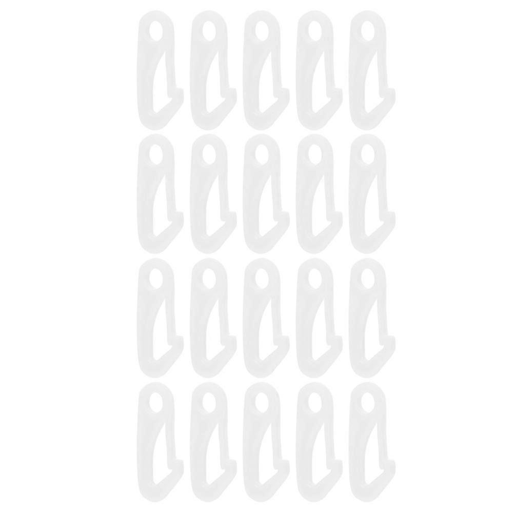 Flag Attachment Hardware 20 Pcs Plastic Snap Hooks For Outdoor Flagpole Reusable Buckle Accessories Hook Shape Simple Design