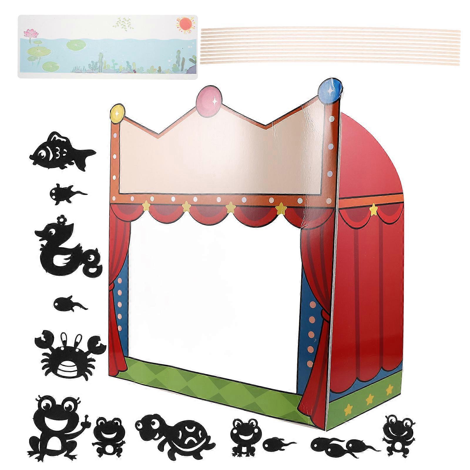 Shadow Puppet Play Set with DIY Puppet Kit for Kids 1Set Included