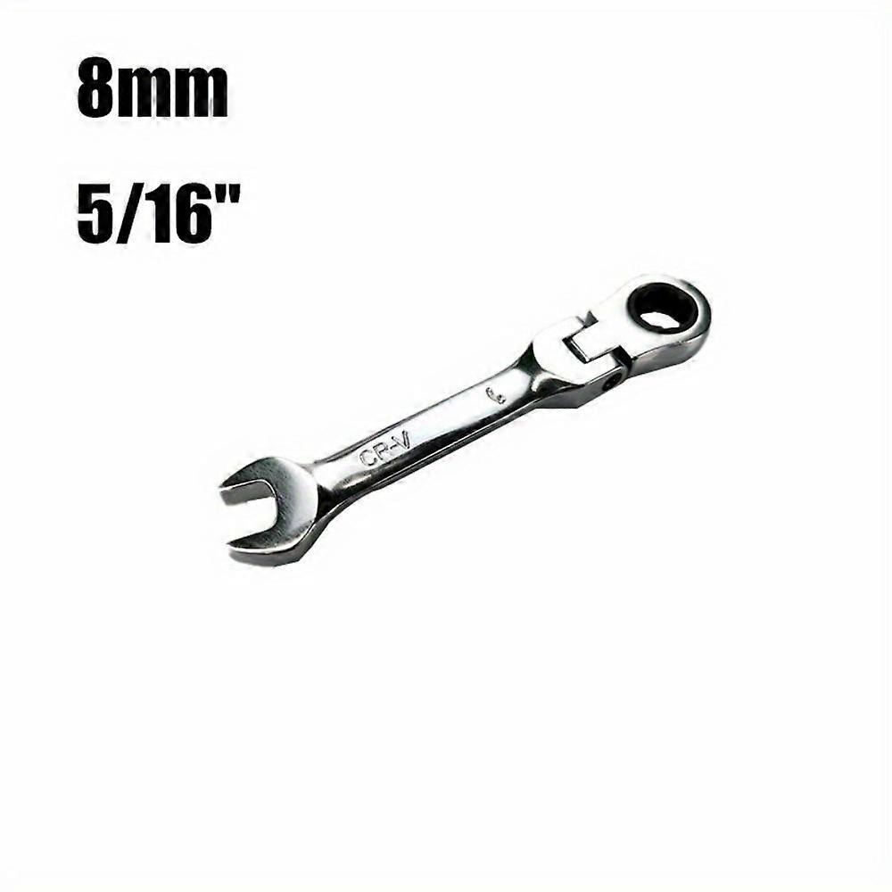 Cl�� �� cliquet �� t��te pivotante Flexible, cl�� combin��e, Mini cl�� �� manche court, outil manuel m��trique permettant d'��conomiser du travail