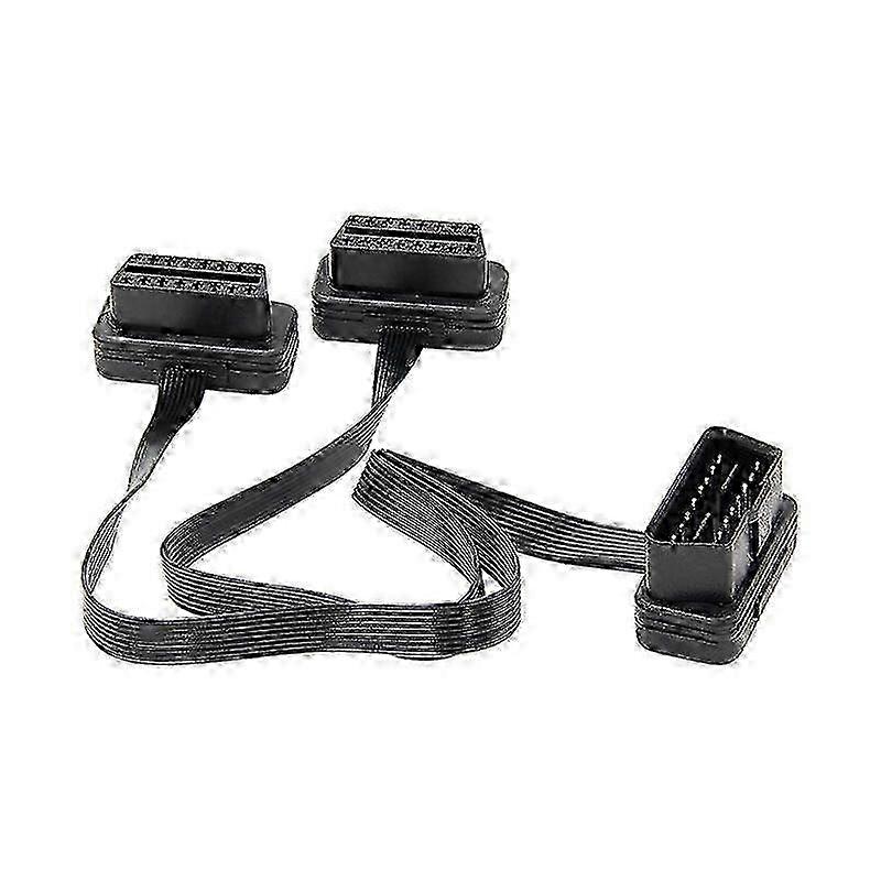 OBD2 Dual Connector for Peugeot, Y Splitter Extension Cable 16PIN Flat Thin