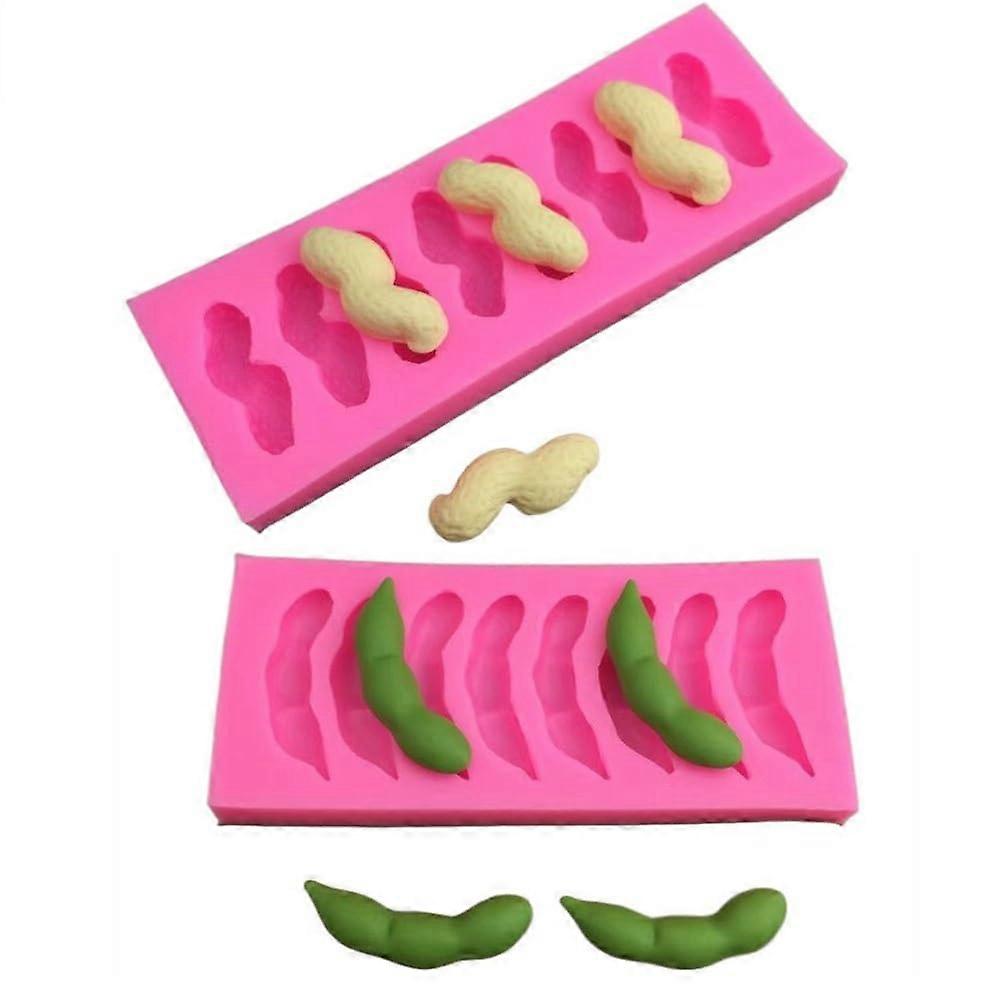 Silicone Candy Mold Edamame and Peanut Shape for Chocolate Baking Crafts Durable Oven Safe