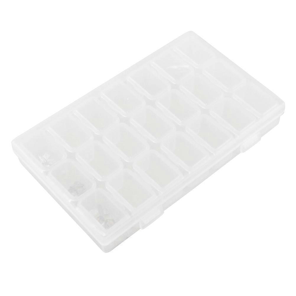 Nail Tips Storage Box Case for 3Pcs with Transparent 21 Compartment Holder