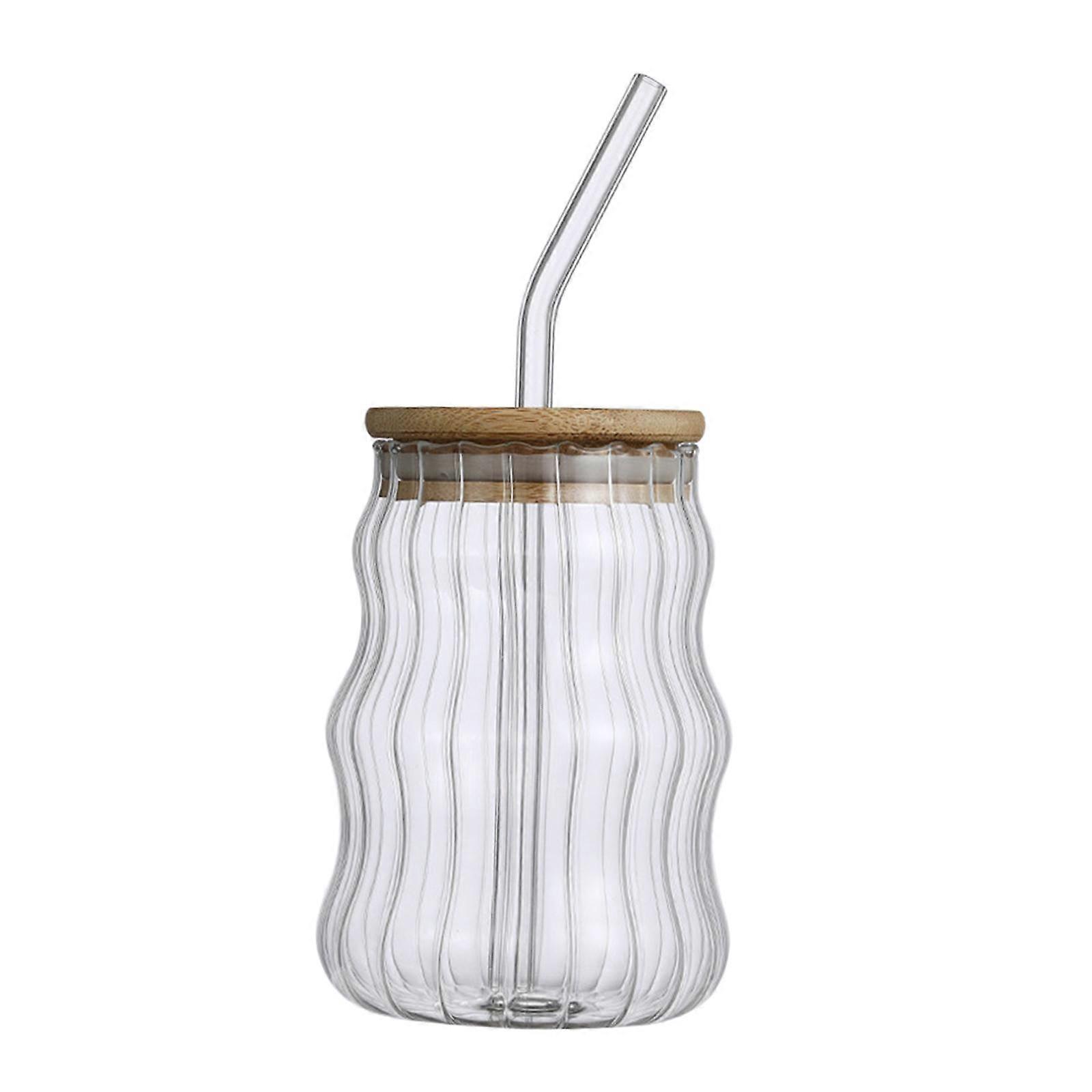 Glass Jar Drinkware Clear Large Capacity Gift for Milkshake Beer A
