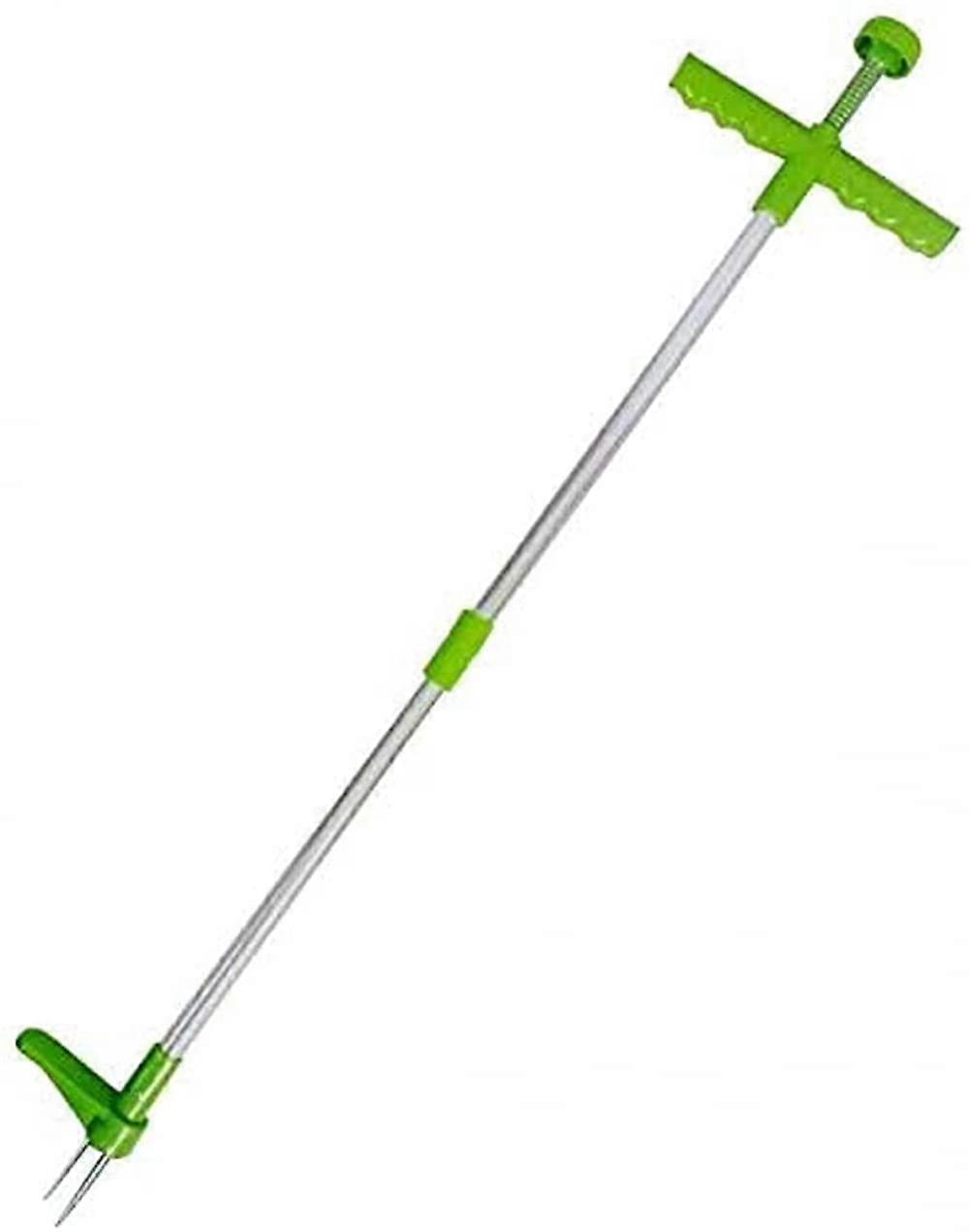 Garden Weeder Tool with Long Handle and Spring Ejection, Heavy Duty Root Puller for Lawn