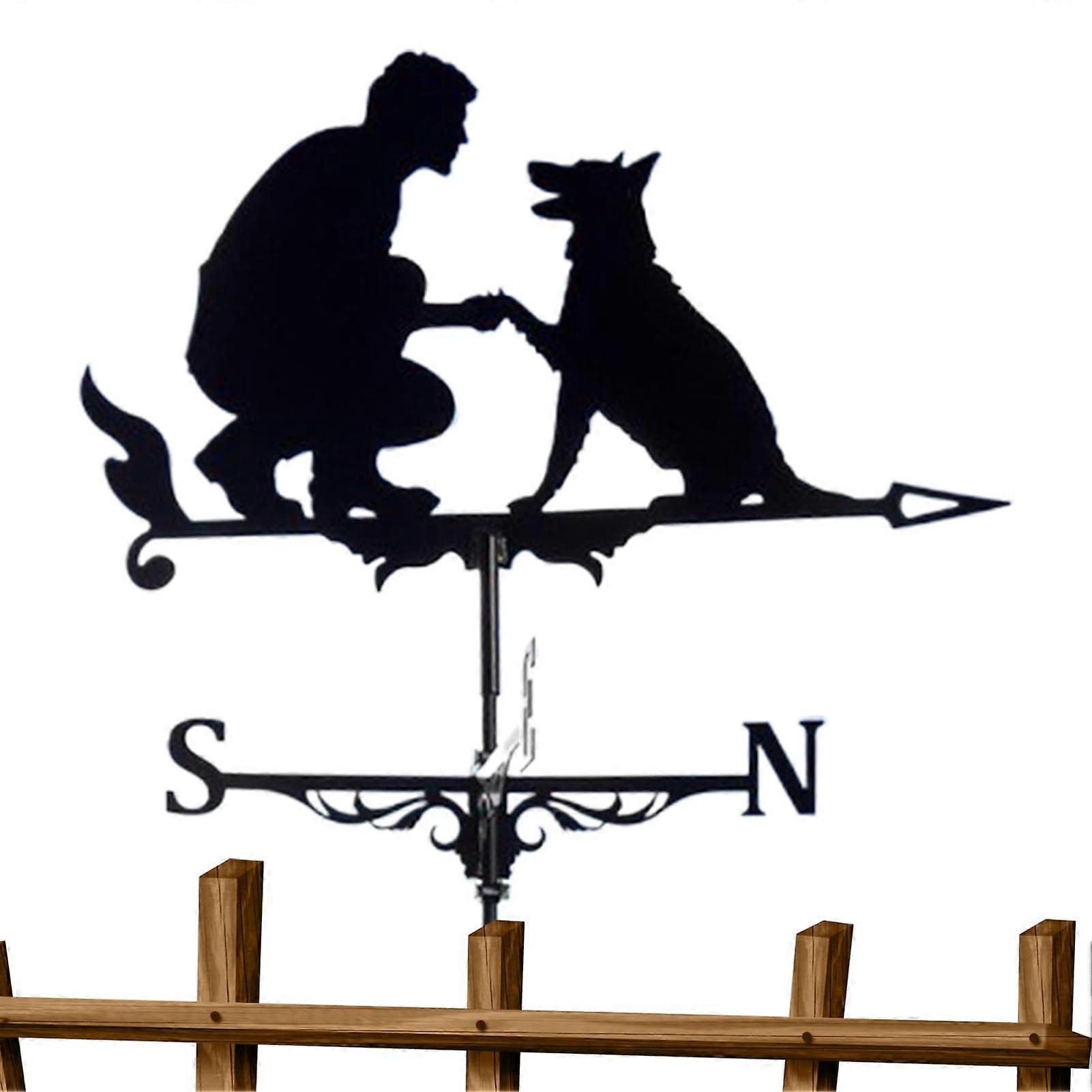 Metal Weathervane Rustproof Outdoor Wind Direction Indicator with WeatherResistant Garden Stake