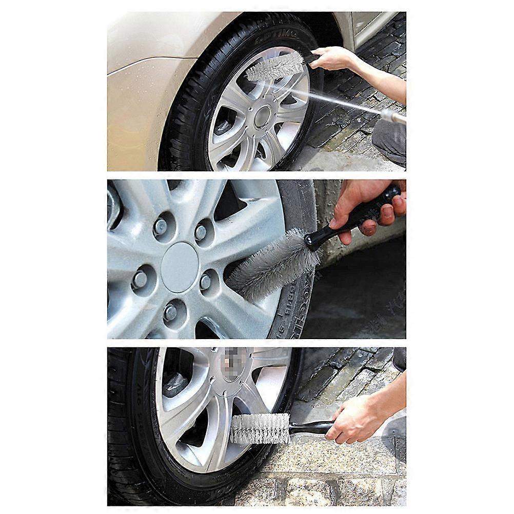 Tire Detail Brush Multipurpose Use For Automotive Maintenance Scratch Free Surface Protection Rectangular Shape 3-Pcs