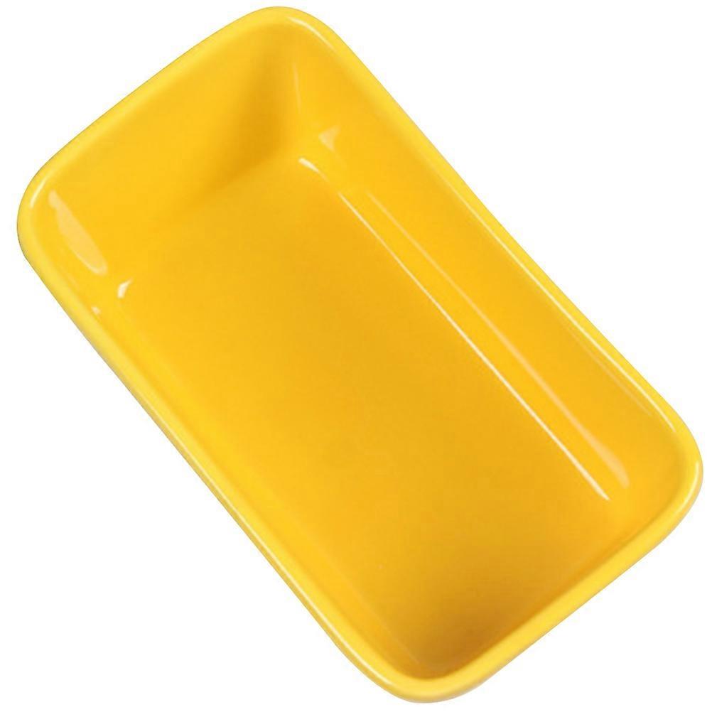 Butter Cutting Storage Box Ceramic Yellow for Storage Butter Dish