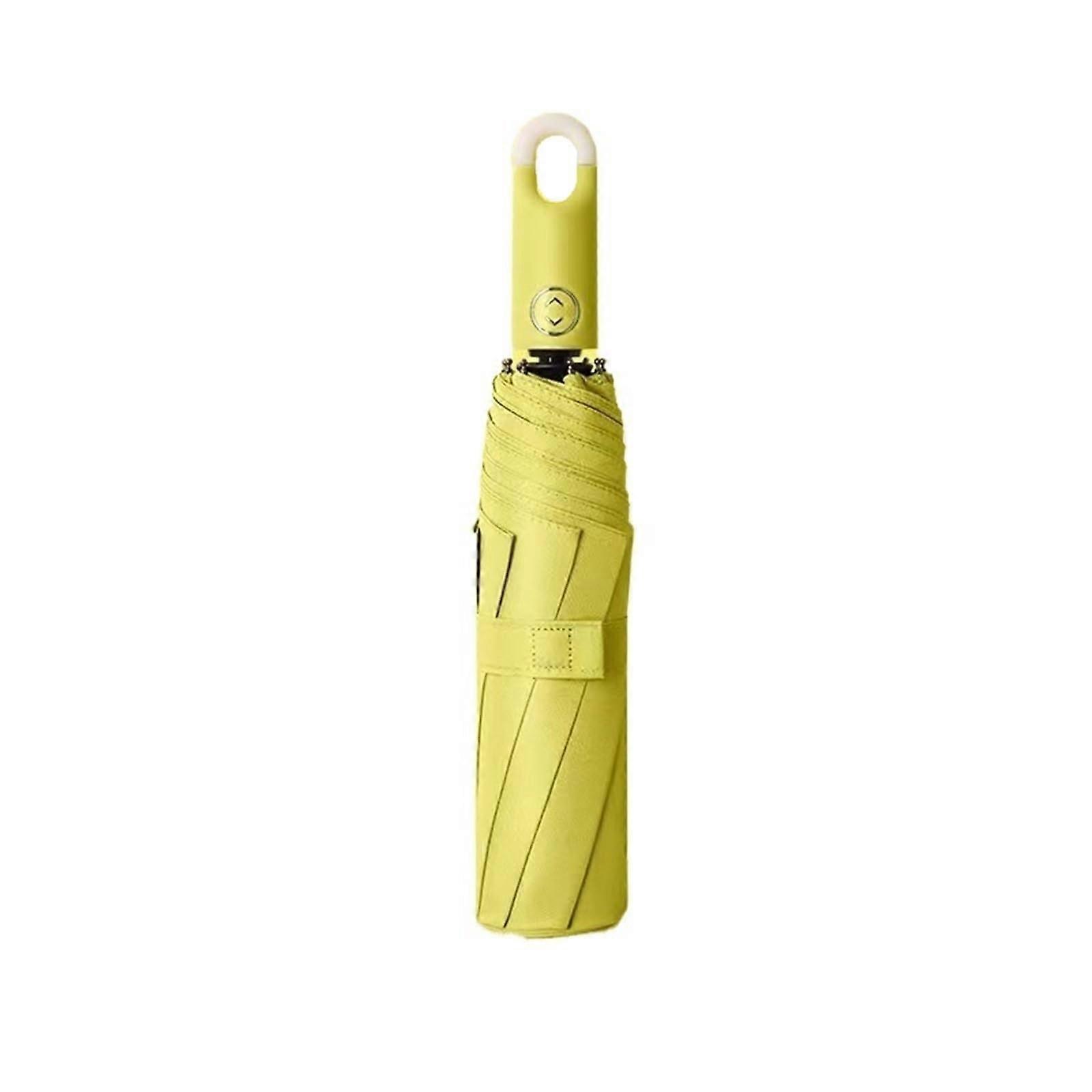 Weatherproof Umbrella Automatic Open Close UV Sun Protection Wind Resistant Yellow Compact