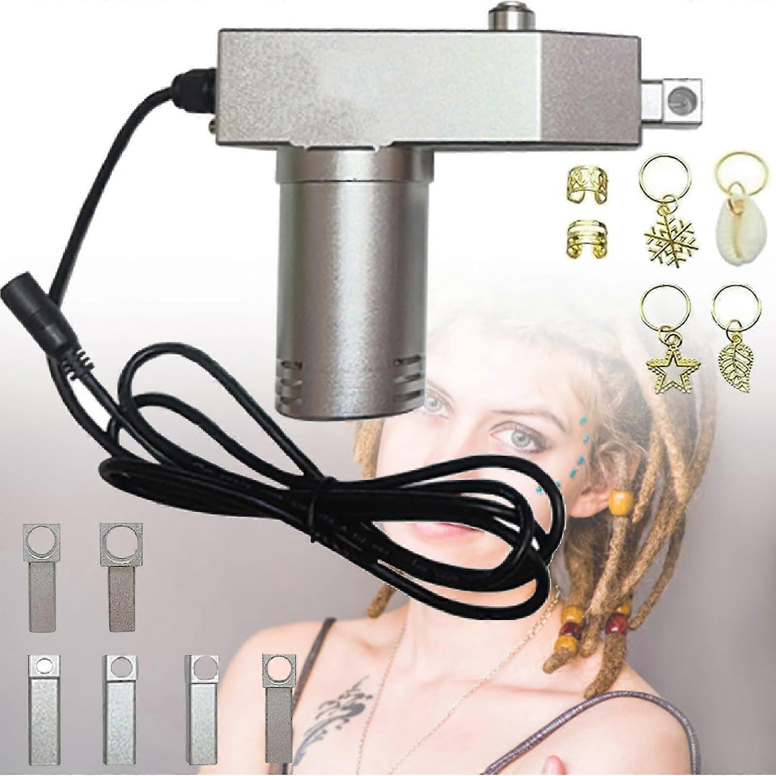 Electric Dreadlock Maker with 6 Heads, Fast Locking Dual Needles, Adjustable Speed, 220V