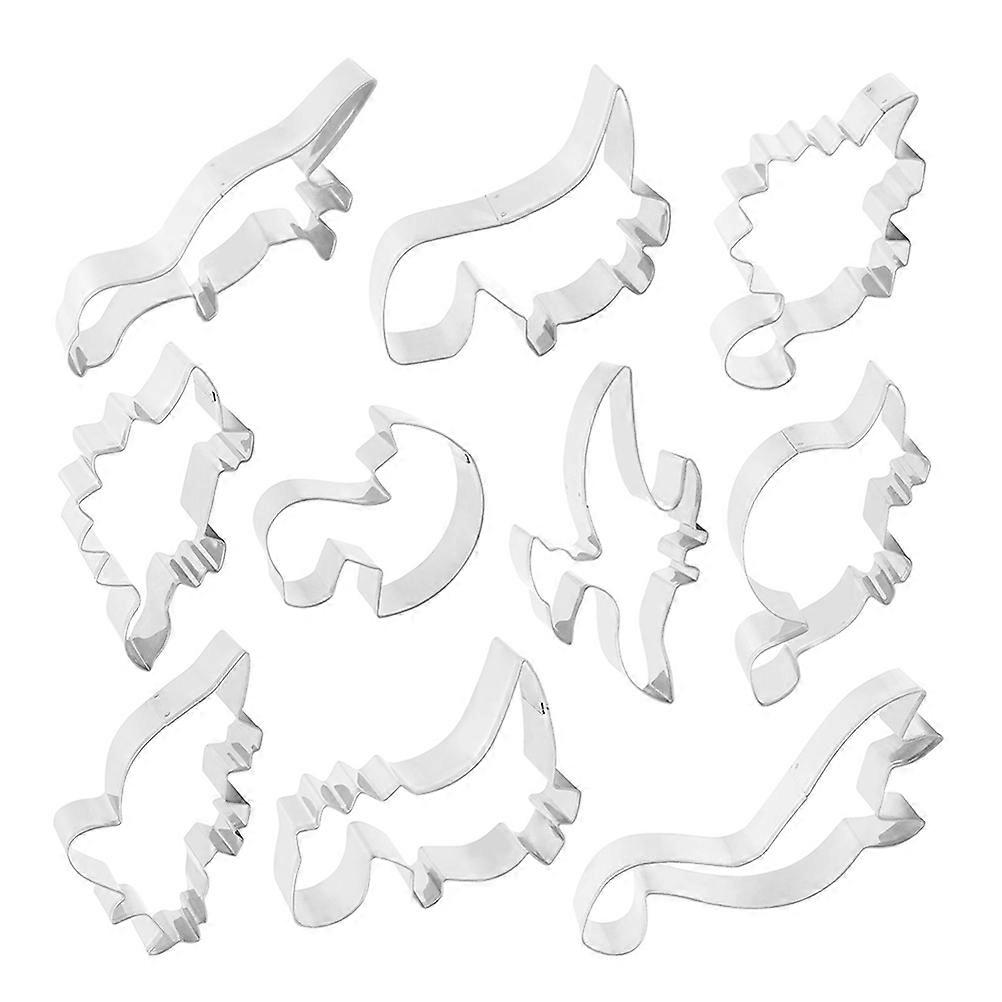 Stainless Baking Mould for Home Use 10Pcs Dinosaurs Shape Cookie Mold