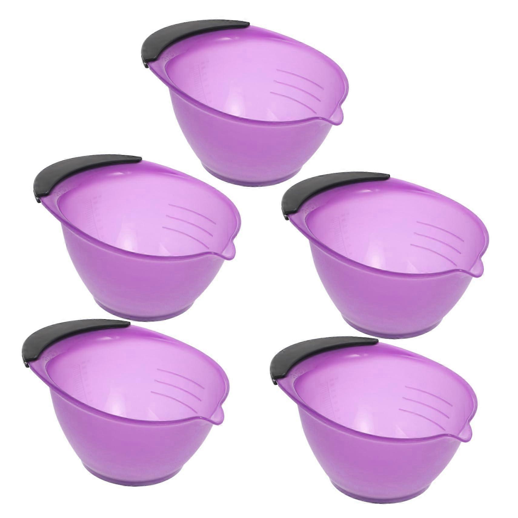 5pcs Hair Dye Bowl Set for Salon and Home, Stackable, Easy Clean, Multiple Color Mixing
