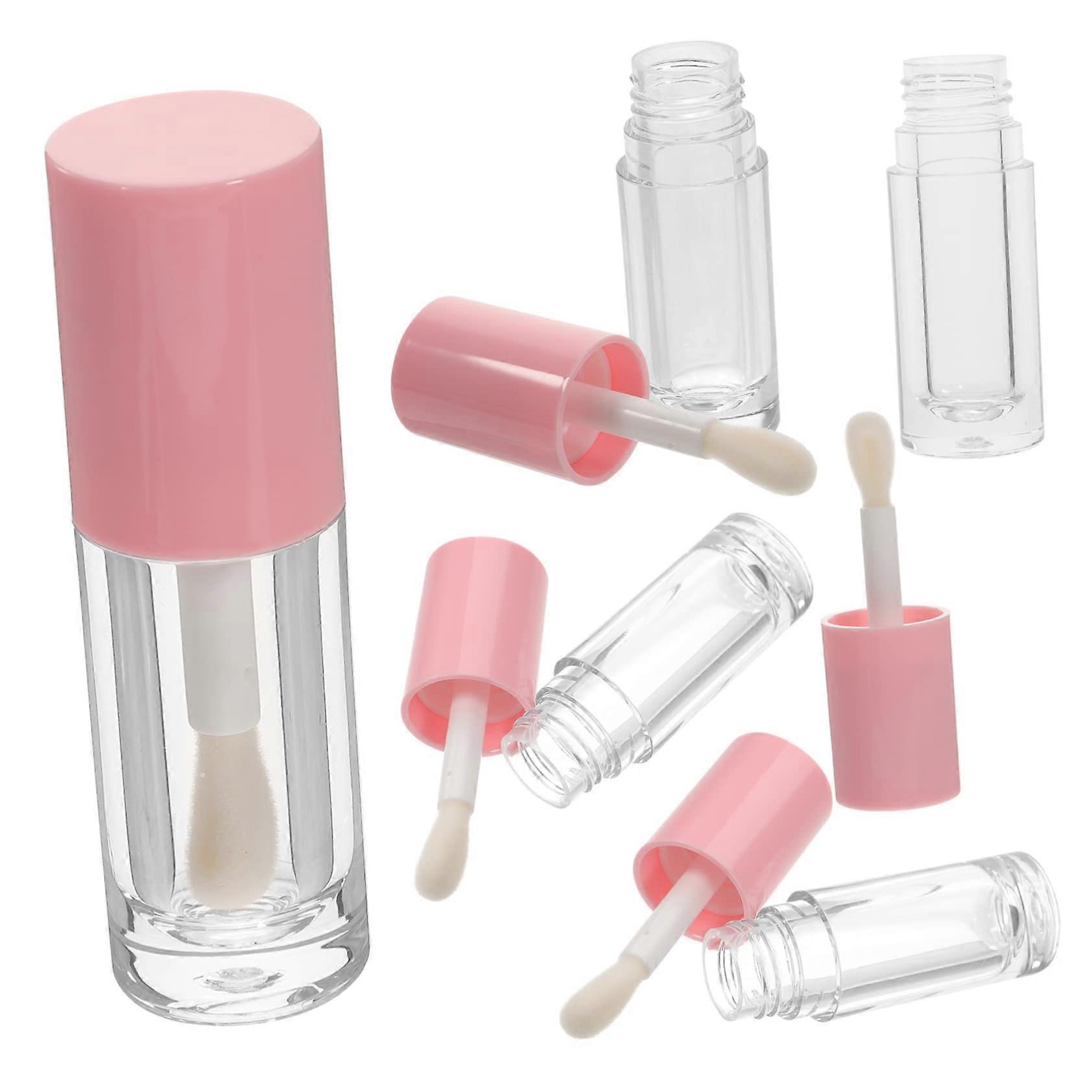 Empty Refillable Lip Gloss Tubes 6ml Clear Plastic Containers with Leakproof SnapOn Cap for DIY