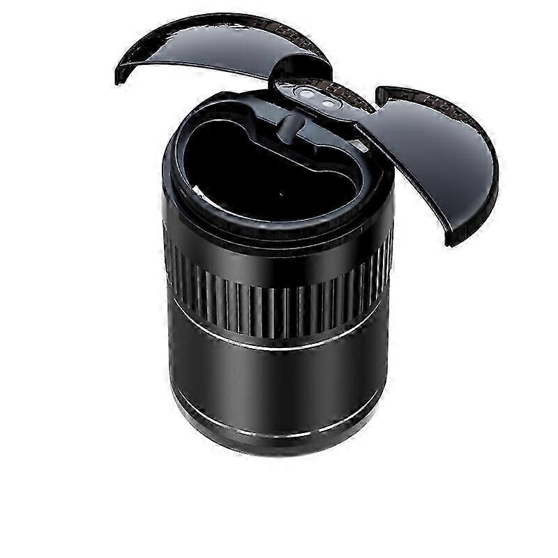 (Black)Smart Sensor Ashtray with Automatic Open/Close, USB Rechargeable, Smokeless Design, Light-Sensitive Mirror for Indoor Use