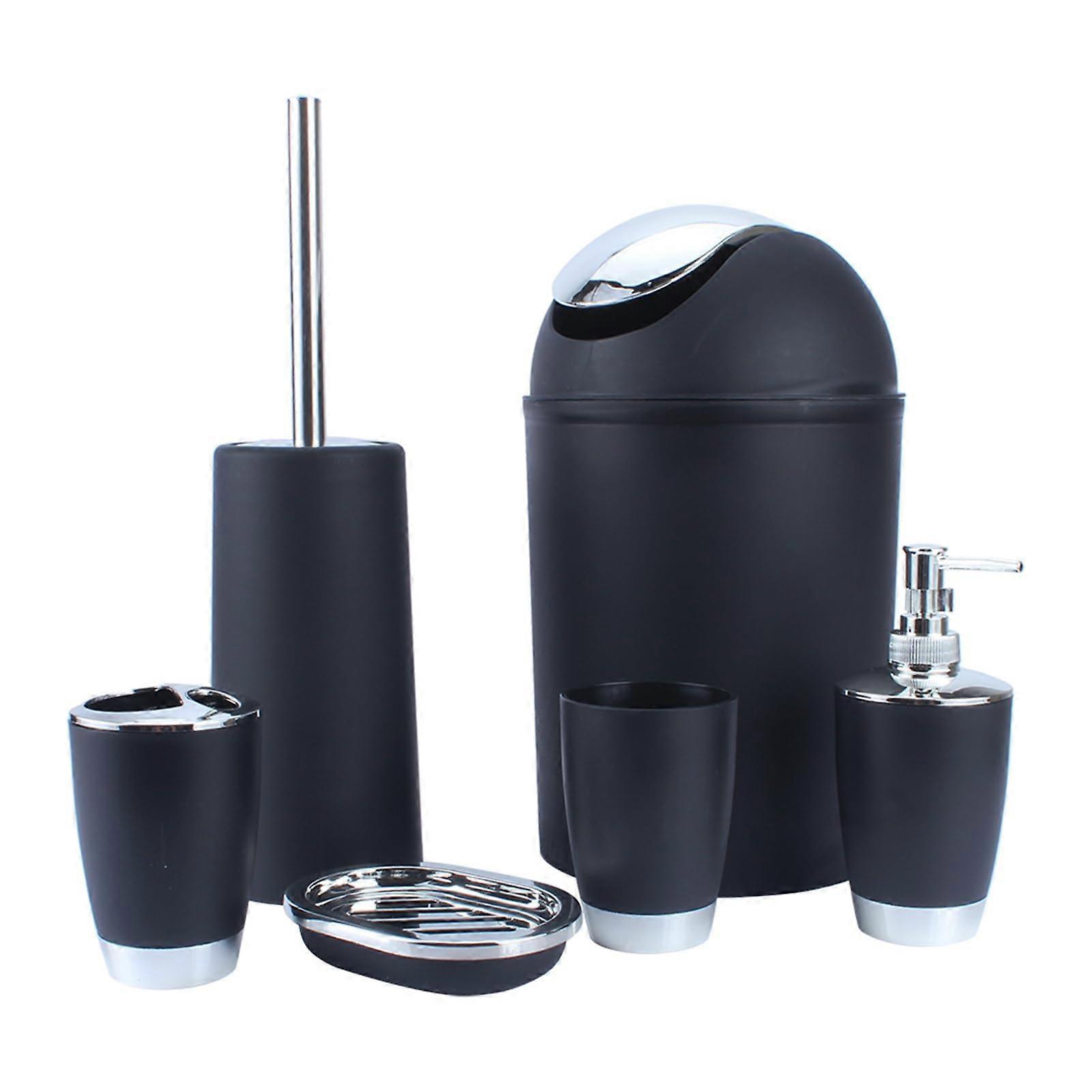 6 Piece Bathroom Accessory Set with Bin, Elegant Modern Design, EcoFriendly,  for Home Decor