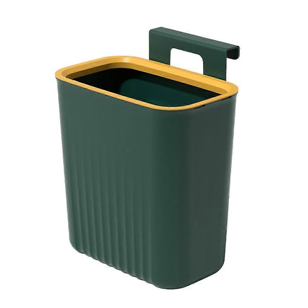 Wall Mounted Kitchen Trash Can with Lid, Sealed Odor Control, Space Saving Garbage Bin, Green