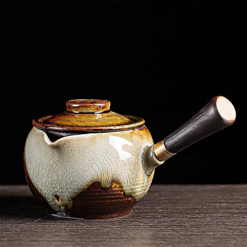 Handmade Ceramic Teapot 6.8oz Side Handle Japanese Style Tea Pot for Gift