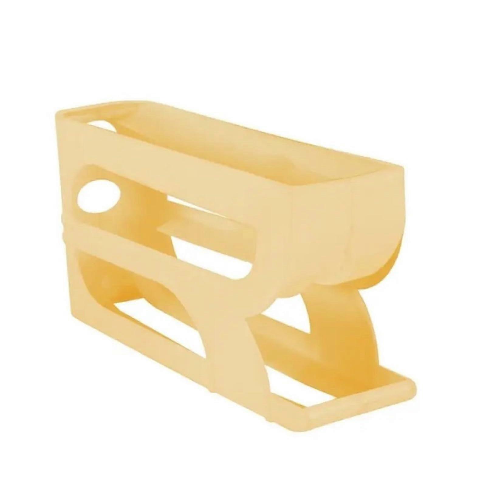 Egg Holder for Refrigerator, 3 Layer Automatic Roller Rack, Space Saving Stackable Tray, Yellow