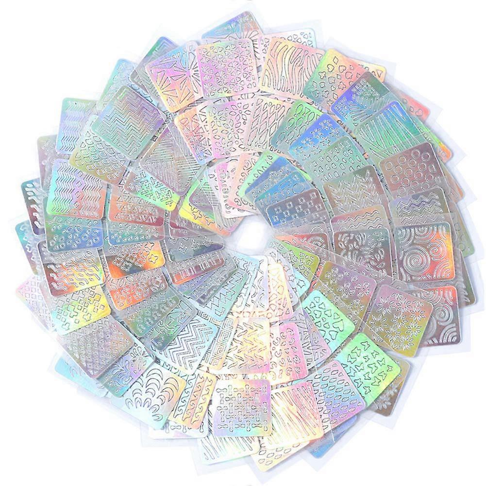 24 Sheets Nail Stencil Stickers Set with 3D Hollow Irregular Patterns and SelfAdhesive Vinyl Sheets