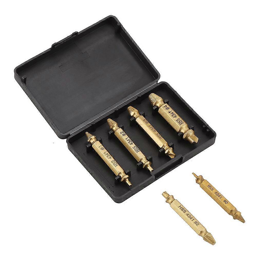 6-Piece Double-Sided Screw Extractor Set, Damaged Screw Removal Tool