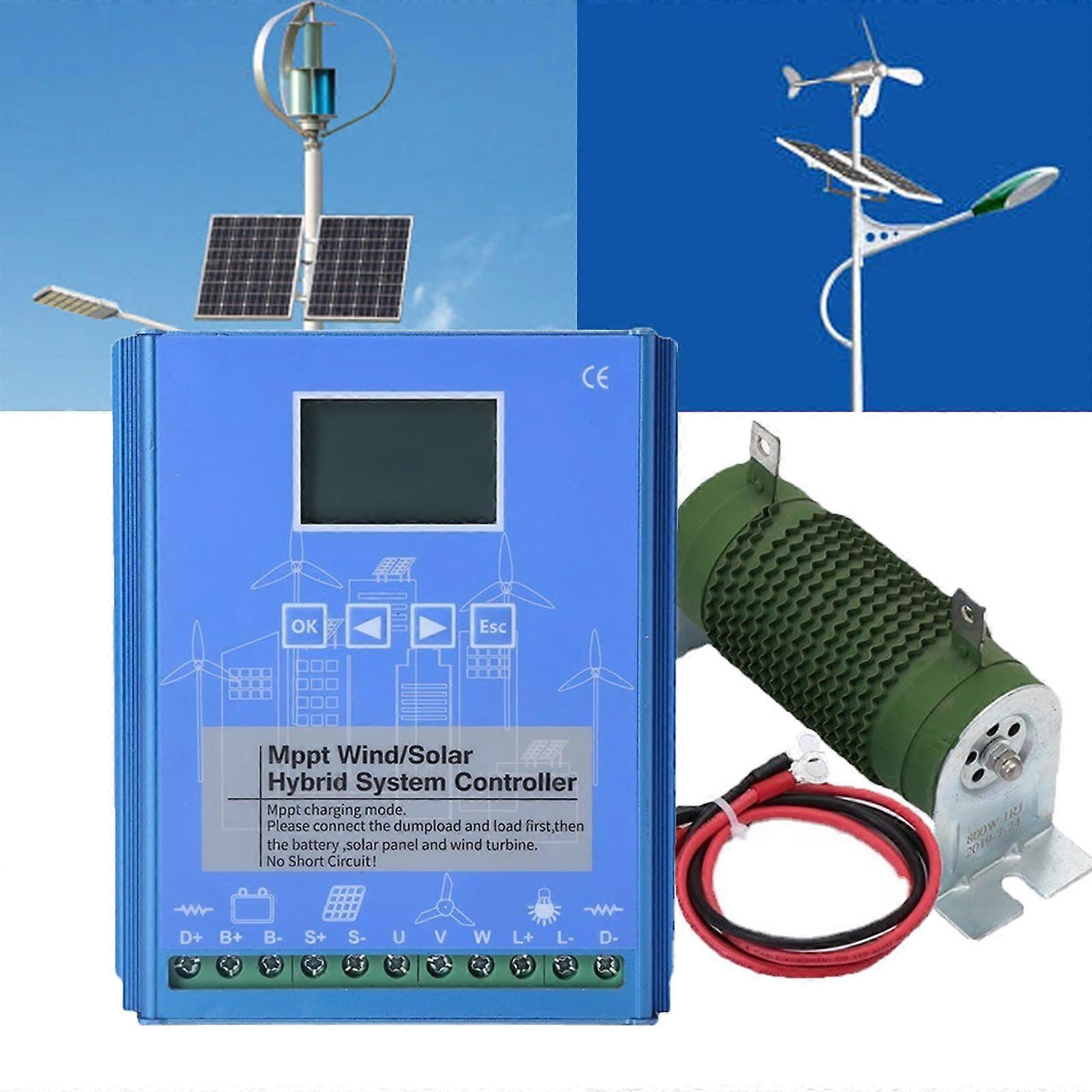 Wind Solar Hybrid MPPT Charge Controller with LCD for 12V 24V 48V Off Grid Systems