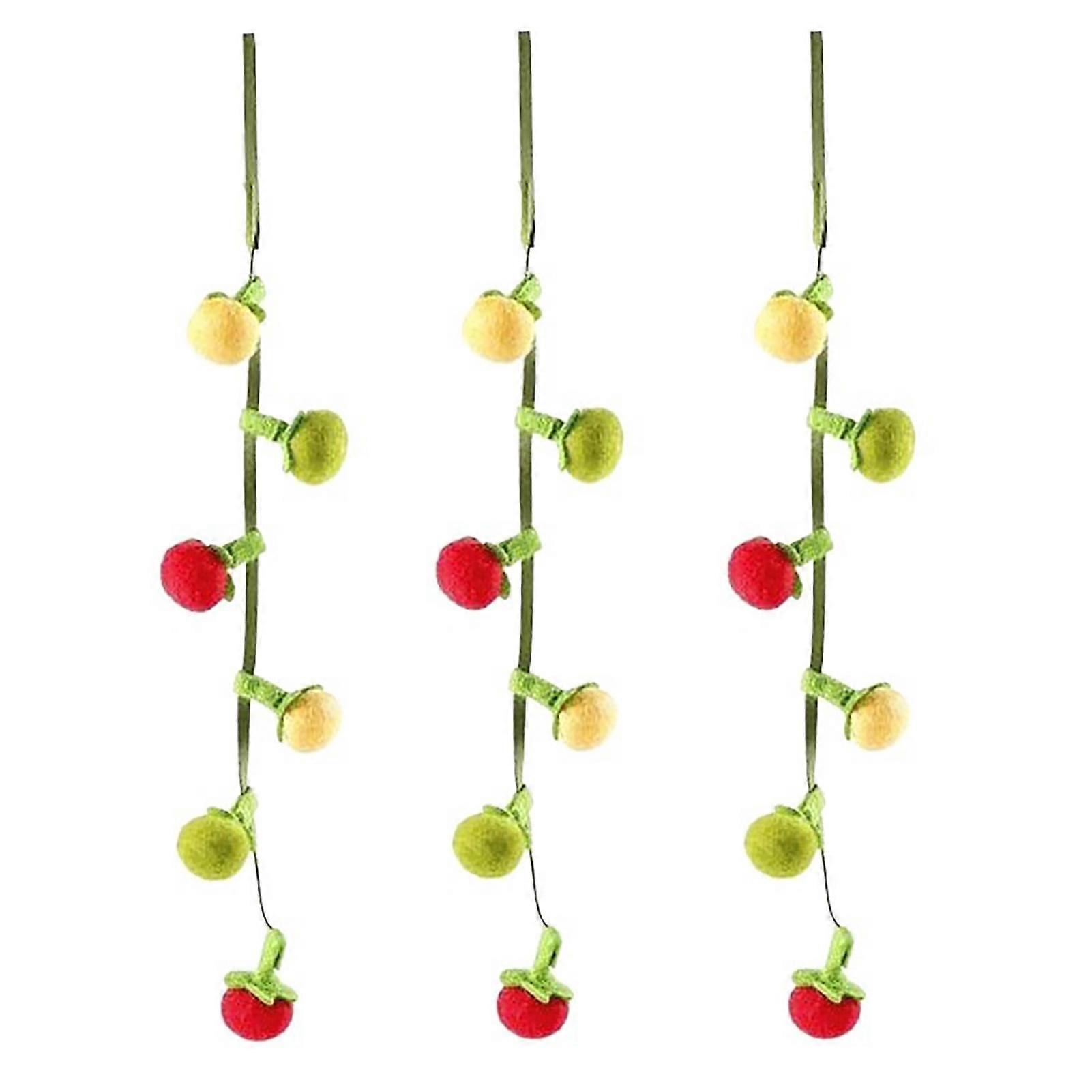 Fruit-Shaped Catnip Toy String Interactive Cat Toy Cat Teaser String with Bell Soft Tomatoes Cat