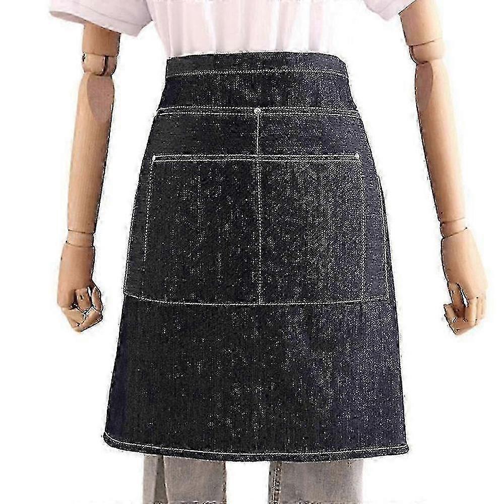 Adjustable Denim Waist Apron with Multiple Pockets