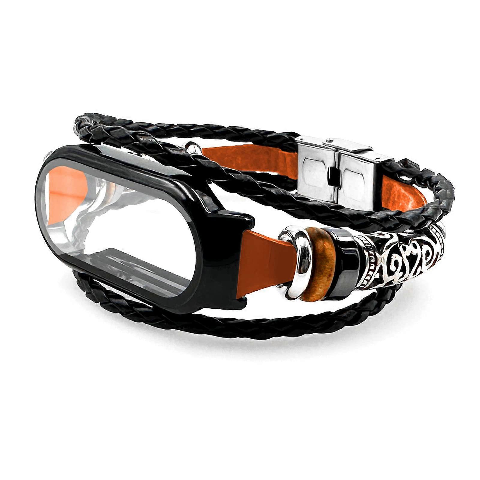 Adjustable Waterproof Brown Strap for Mi Band 7, NFC Compatible Replacement Wristband