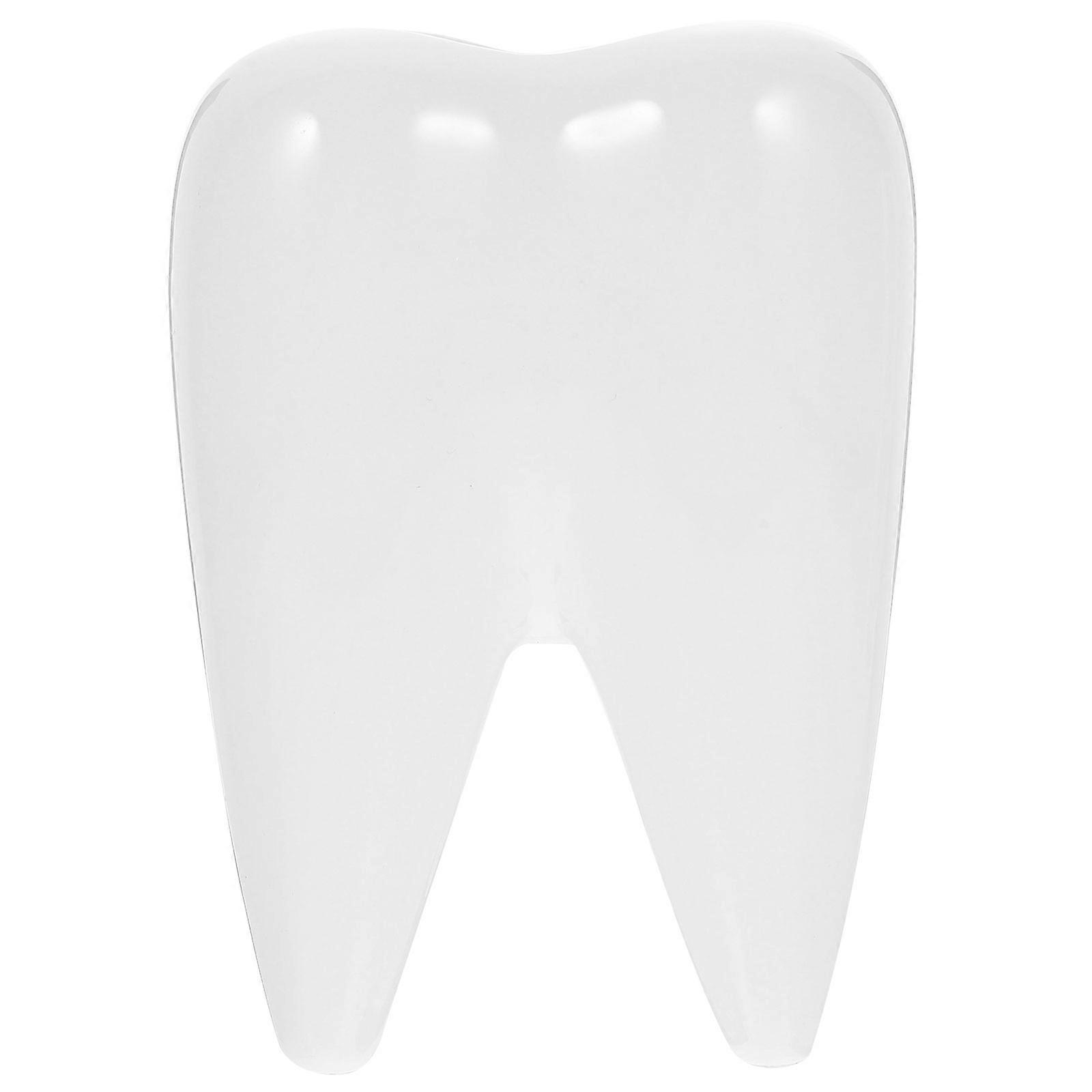 Plant Pot Tooth Shape Ceramic Container for Storage Use White Home Ornament