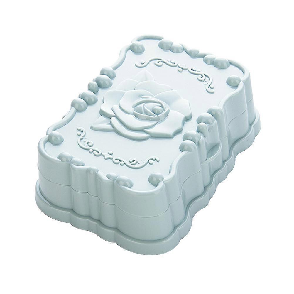 Rose Soap Box for Daily Use with Lid Blue Soap Container