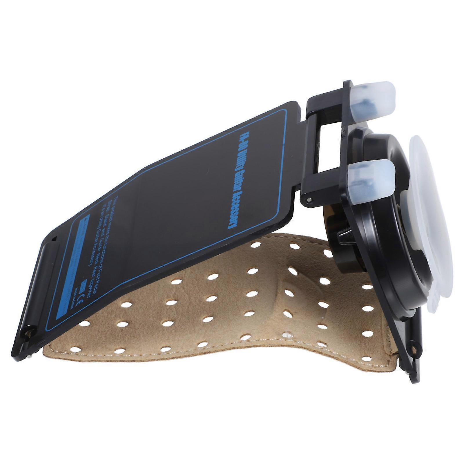 Classical Guitar Footstool Strap Neck Stand Rest With Suction Cup For Daily Practice Or Performance Black 1Set