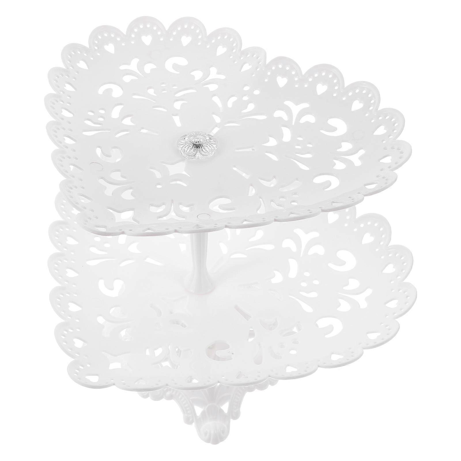 Snack Plate Multi-Functional Cake Tray for Storage Use 1Pcs Double-Layer Tray