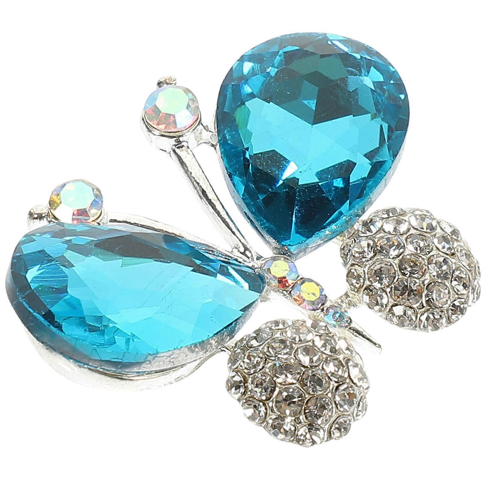 Alloy Rhinestone Applique Patch for Crafting Clothes Blue Crystal