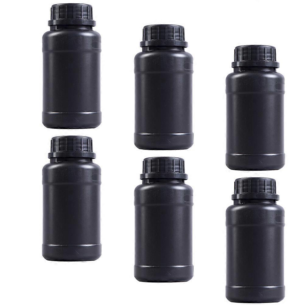 Engineering Container Plastic Bottles Chemical Storage for 6Pcs Black