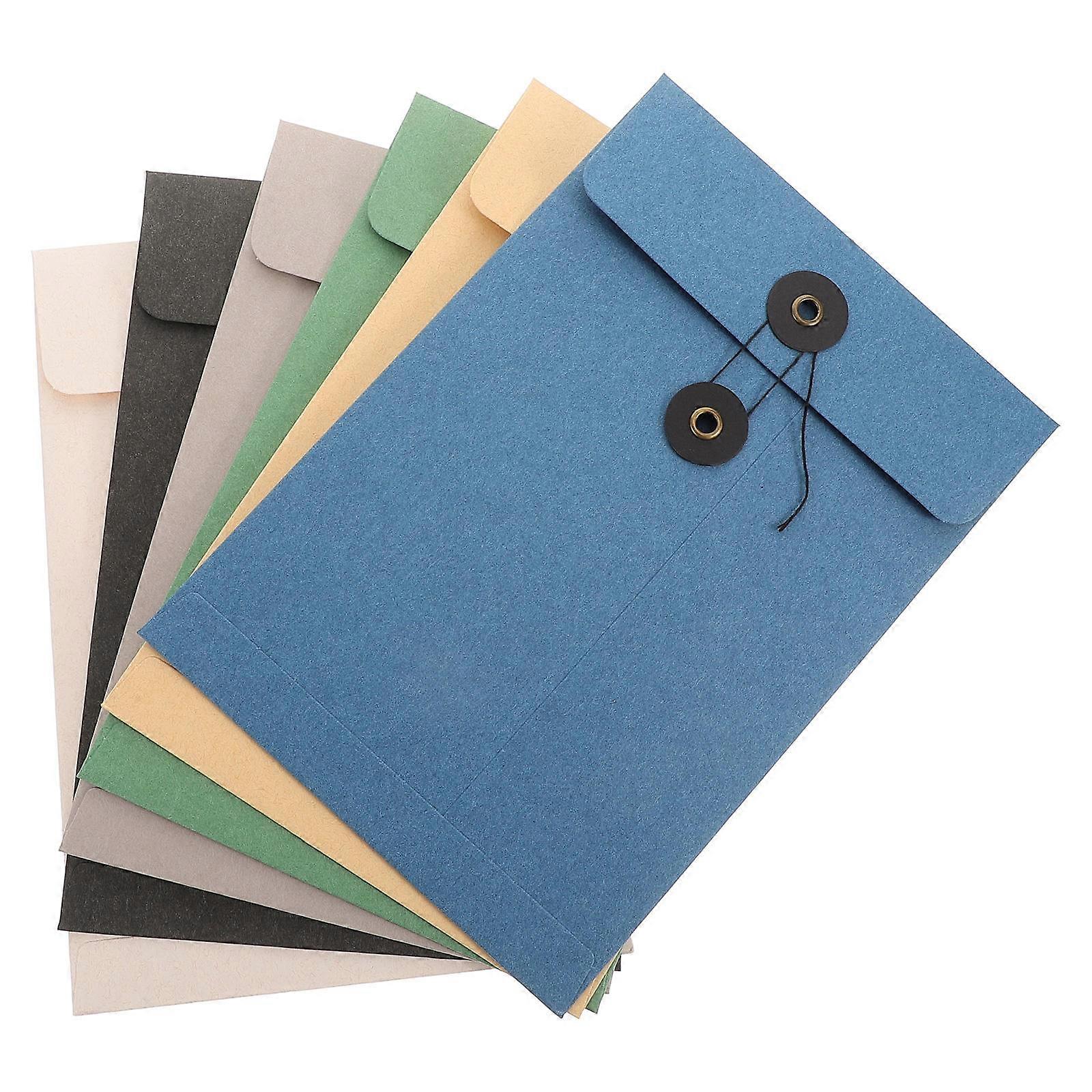 Office File Folder Paper Document Bags with String Button 12Pcs