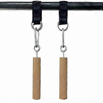 Wooden Handle Grips for Grip Strength Training and Rock Climbing Pull Up Bar Accessory