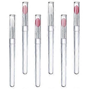 6Pcs Silicone Lip Brushes Covered Lipstick Brushes Woman Makeup Brushes Lip Gloss Brushes